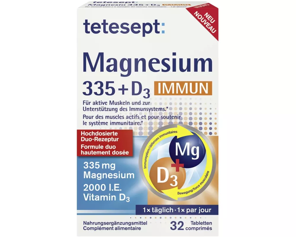 tetesept Magnesium 335 + Vitamin D3 Immun 32 Tabletten