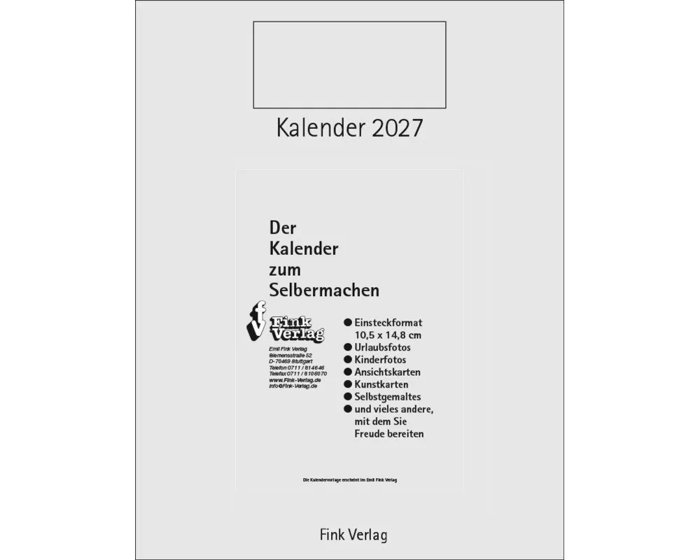 Kalender zum Selbermachen 2027