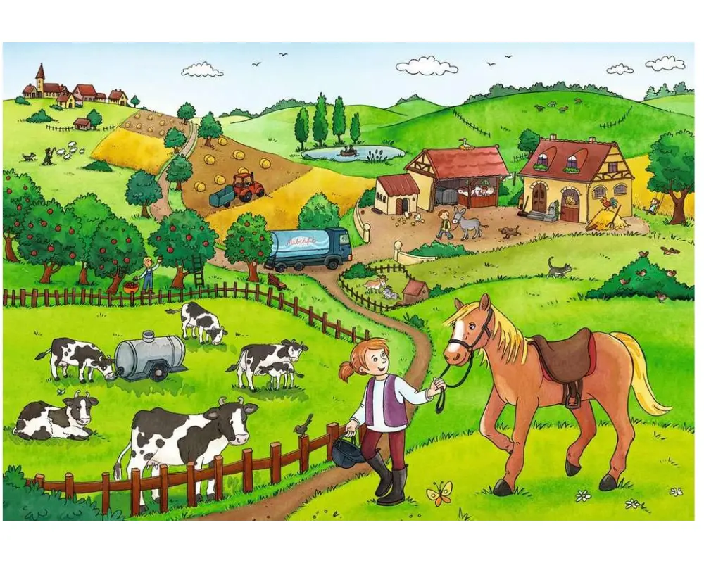 Ravensburger Puzzle Fleissig auf dem Bauernhof 2 x 12 Teile