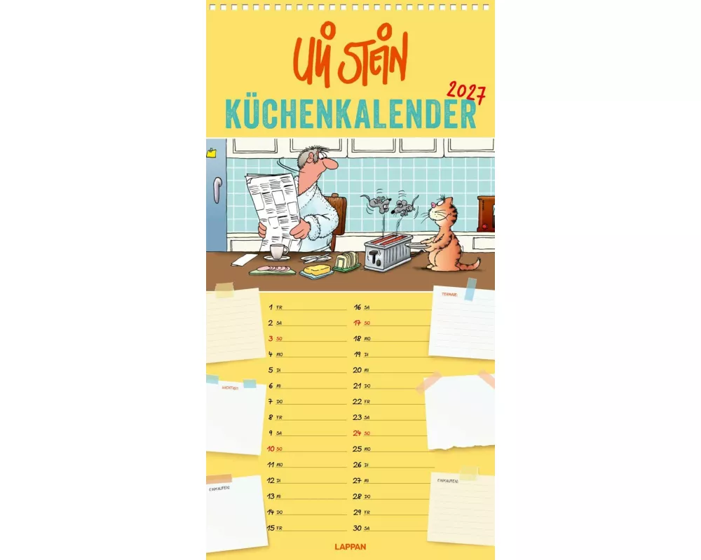 Uli Stein Küchenkalender 2027: Monatskalender für die Wand