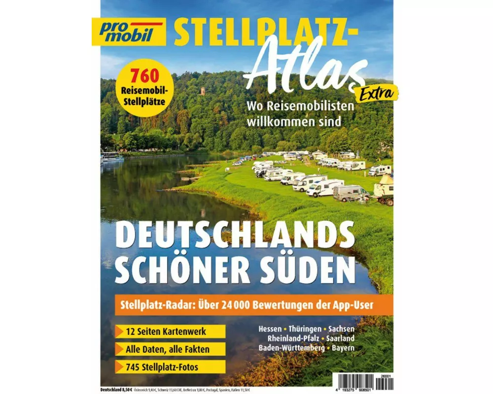 promobil Stellplatz-Atlas 01/2026 Deutschlands schöner Süden