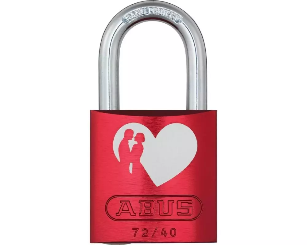 Abus Vorhängeschloss 72/40 LoveLock 6 Herz mit Pärchen Rot