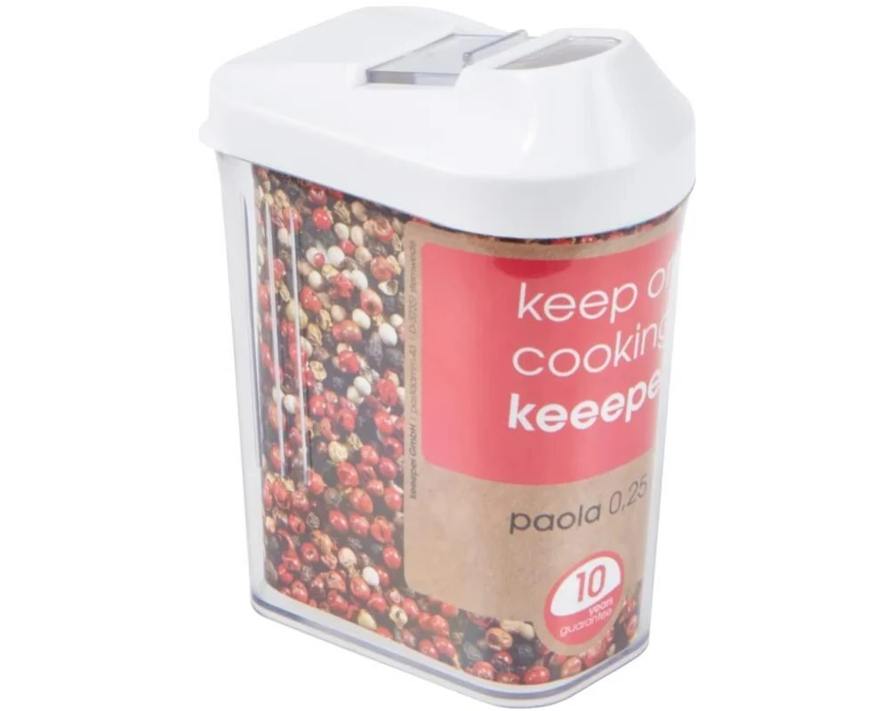 keeeper Paola 0.25 l, Transparent/Weiss