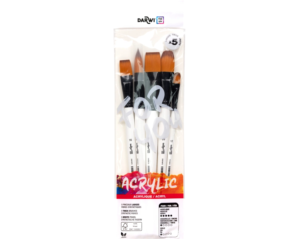 DARWI Pinsel Set Breit DF1905150K03C Synthetik 5 Stück