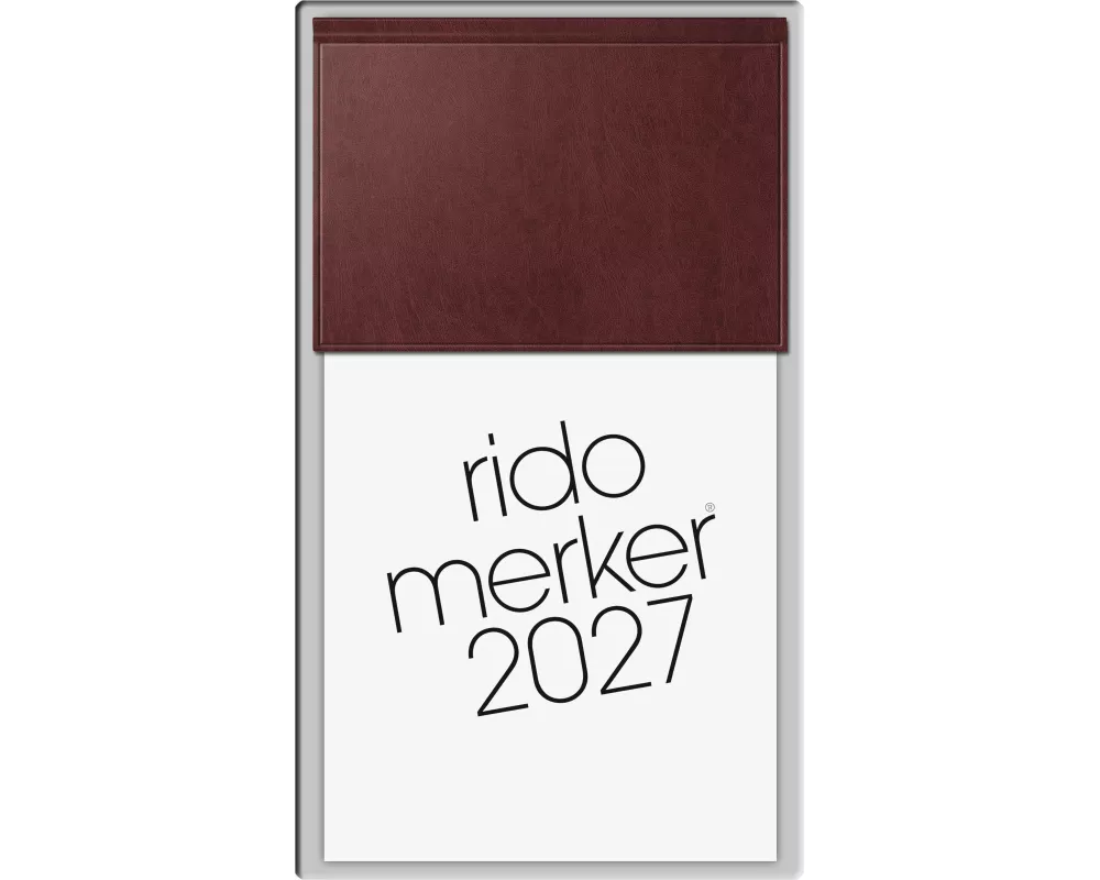 rido/idé 7035003277 Vormerkbuch Mod. Merker 2027 108×201 mm, Kunststoff, dunkelrot