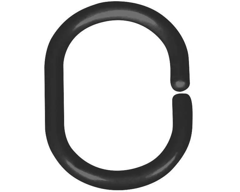 Wenko Duschvorhangringe Schwarz, 12 Stück