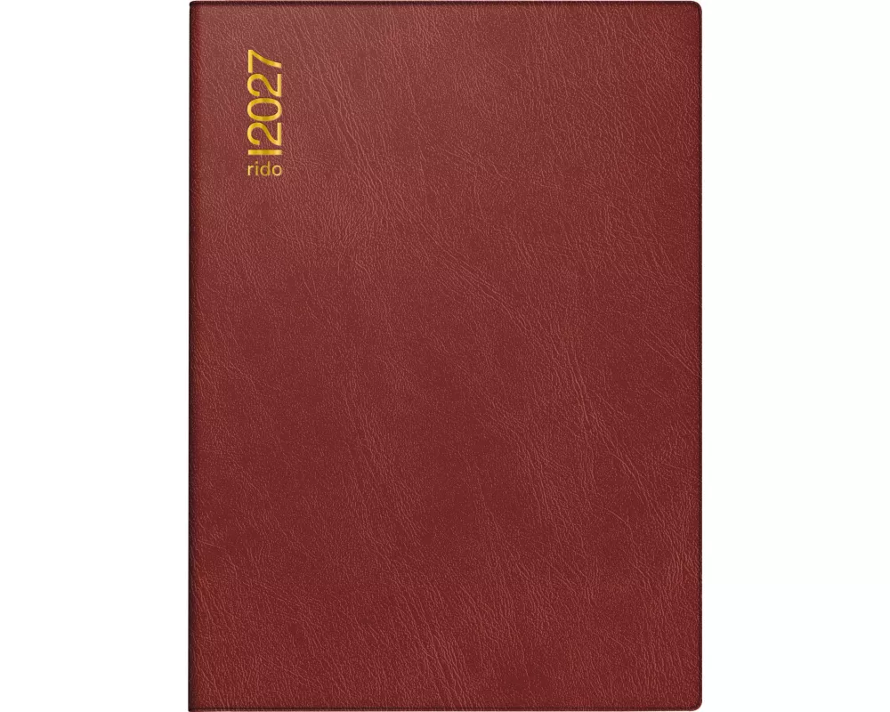 rido/idé 7018242297 Taschenkalender Mod. Technik III 2027 A6, Kunststoff, bordeaux
