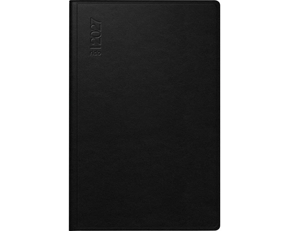 rido/idé 7016168907 Taschenkalender Mod. partner/Industrie I 2027 A7, Leder, schwarz