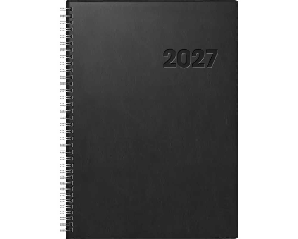 rido/idé 7027501907 Buchkalender Mod. Conform 2027 A4, Kunststoff, schwarz