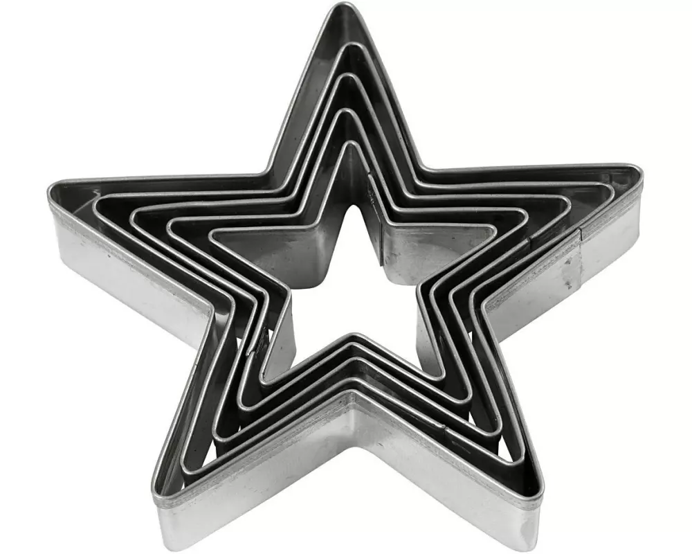 Creativ Company Guetzli-Ausstecher 8 cm 5 Stück, Stern