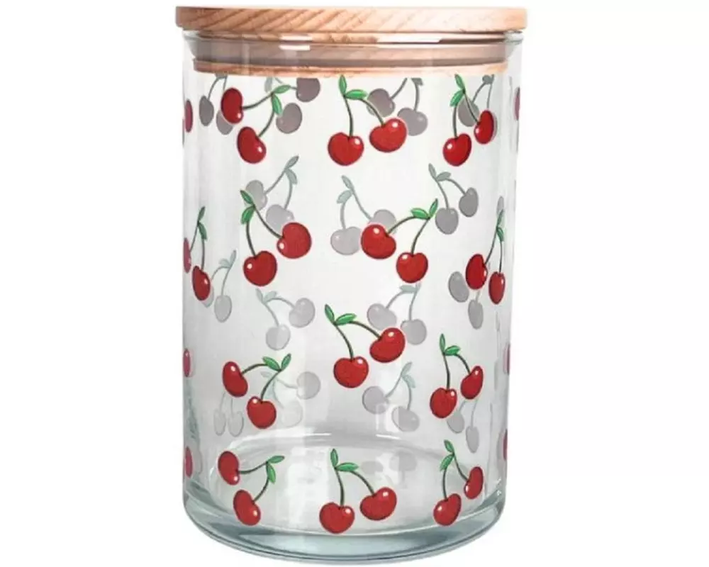 Wunderle Vorratsglas Kirschen 880 ml, mit Holzdeckel