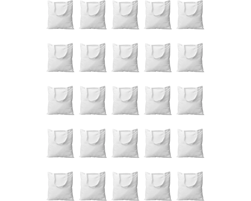 I AM CREATIVE Stofftasche, Big Pack 38x42cm 1212.718 weiss, mit Kurzhenkel 25 Stück