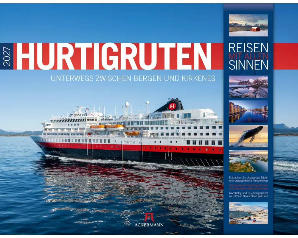 Hurtigruten Kalender 2027 | Unterwegs zwischen Bergen und Kirkenes