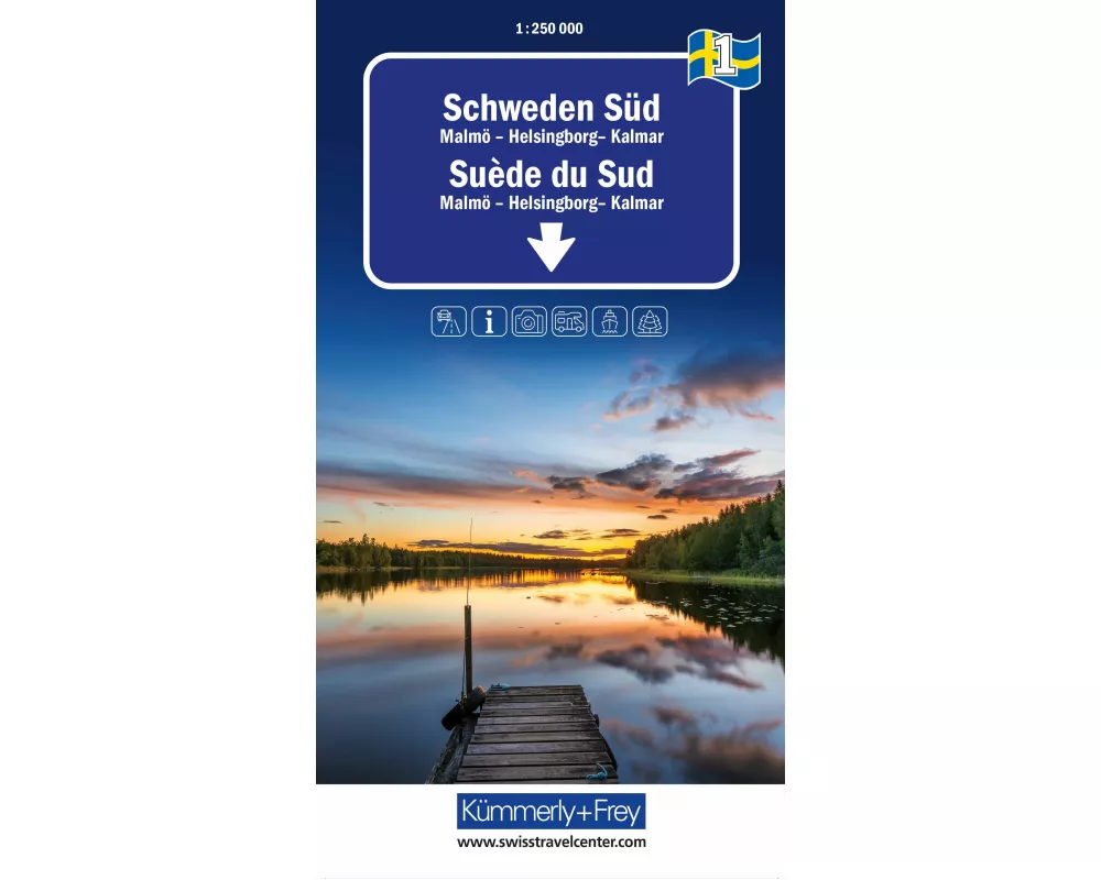 Kümmerly+Frey Regional-Strassenkarte 1 Schweden Süd 1:250.000