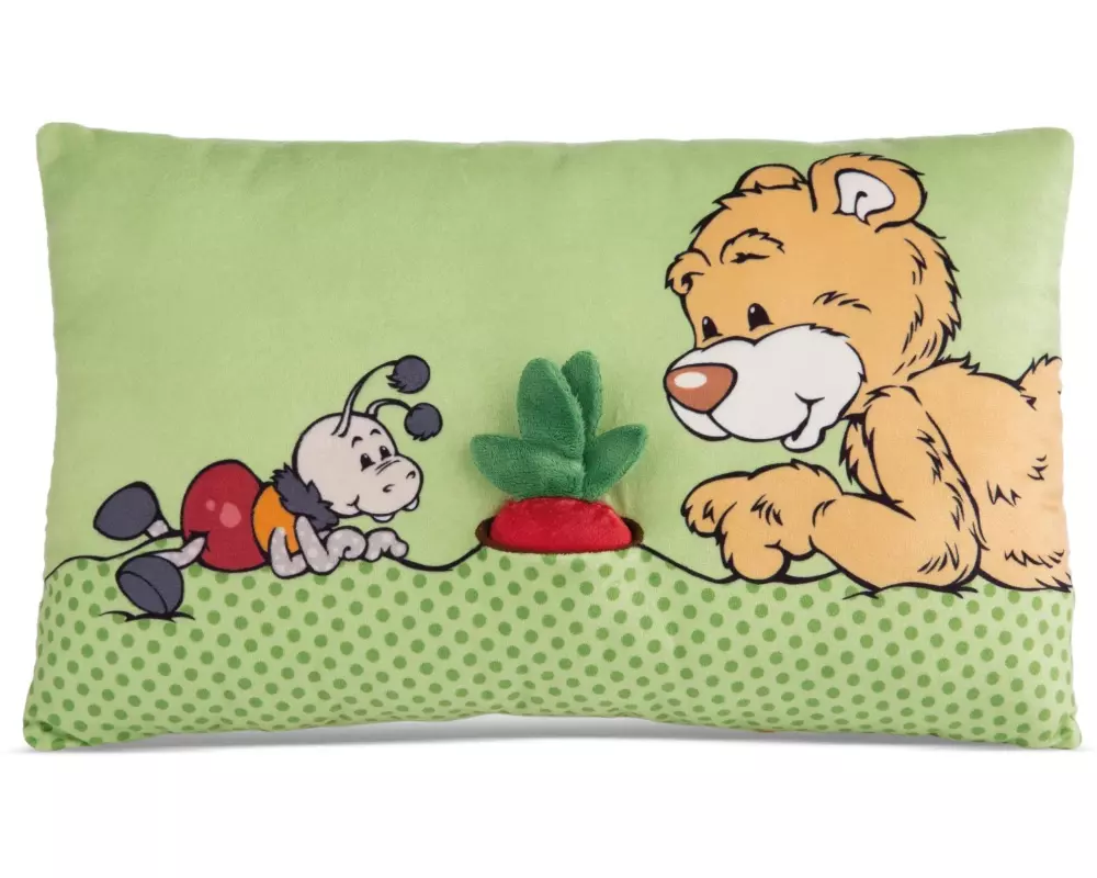 Nici Green Kissen Bär Mielo mit 2D Radieschen 43 x 25 cm