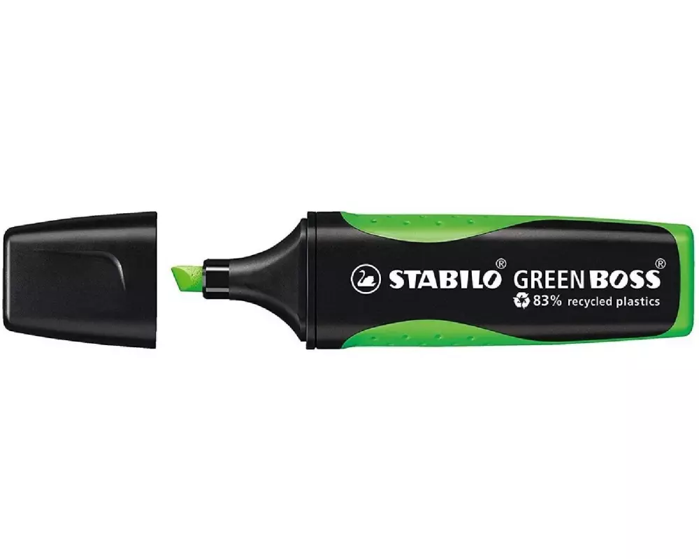 STABILO Textmarker Greenboss Schwarz, 10 Stück