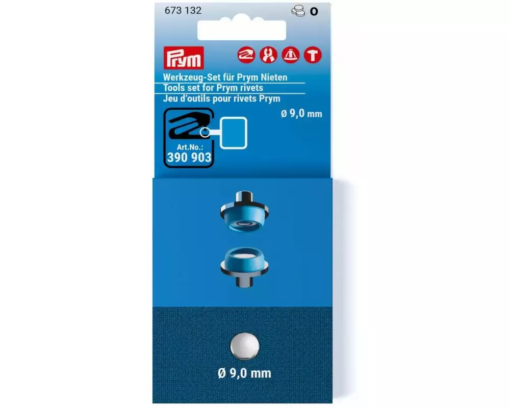 Prym Nähset Werkzeug-Set für Nieten Silberfarbig, Blau