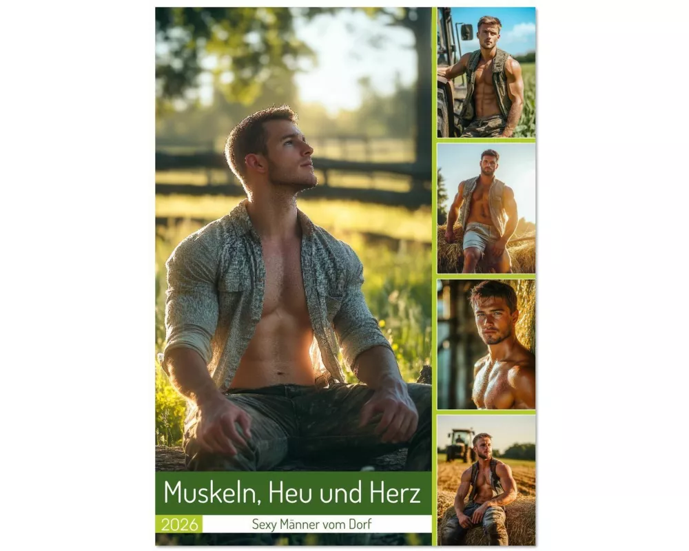 Muskeln, Heu und Herz - Sexy Männer vom Dorf (Wandkalender 2026 DIN A3 hoch), CALVENDO Monatskalender
