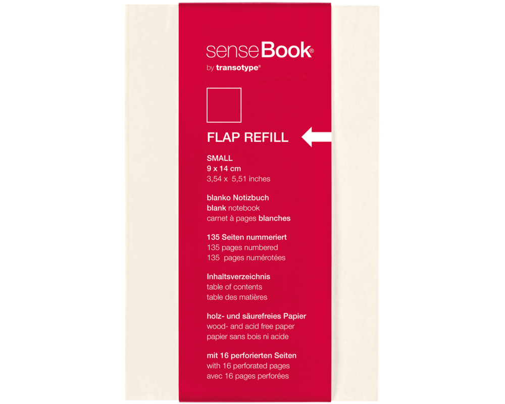 TRANSOTYPE senseBook FLAP REFILL A6 75510601 liniert, S, 135 Seiten beige