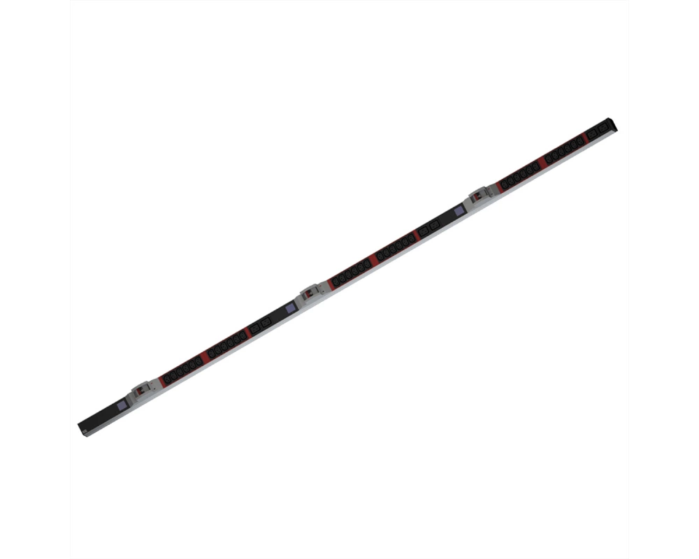 BACHMANN BN0500 19" PDU 1HE 36xC13, 6xC19, Leistungsmessung, Anschluss CEE 3x32A, rot