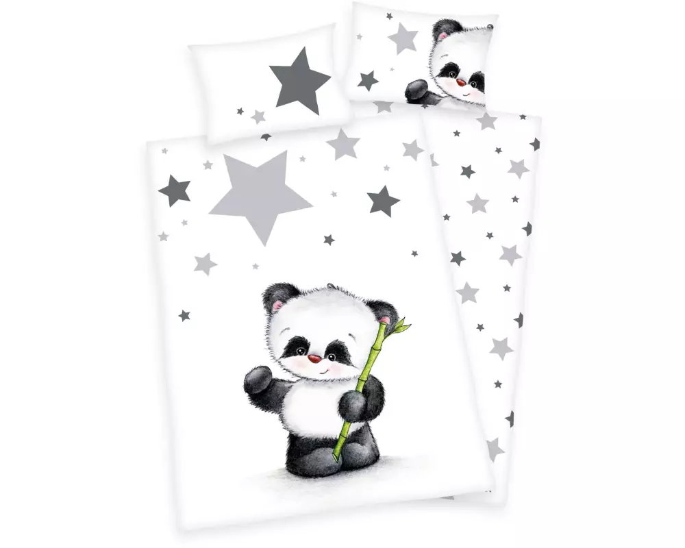 Herding Kinderbettwäsche Panda 100 x 135 cm + 40 x 60 cm