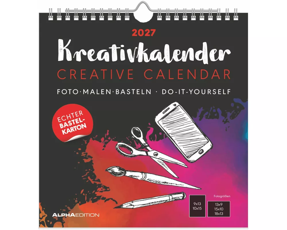 Kreativkalender M schwarz 2027