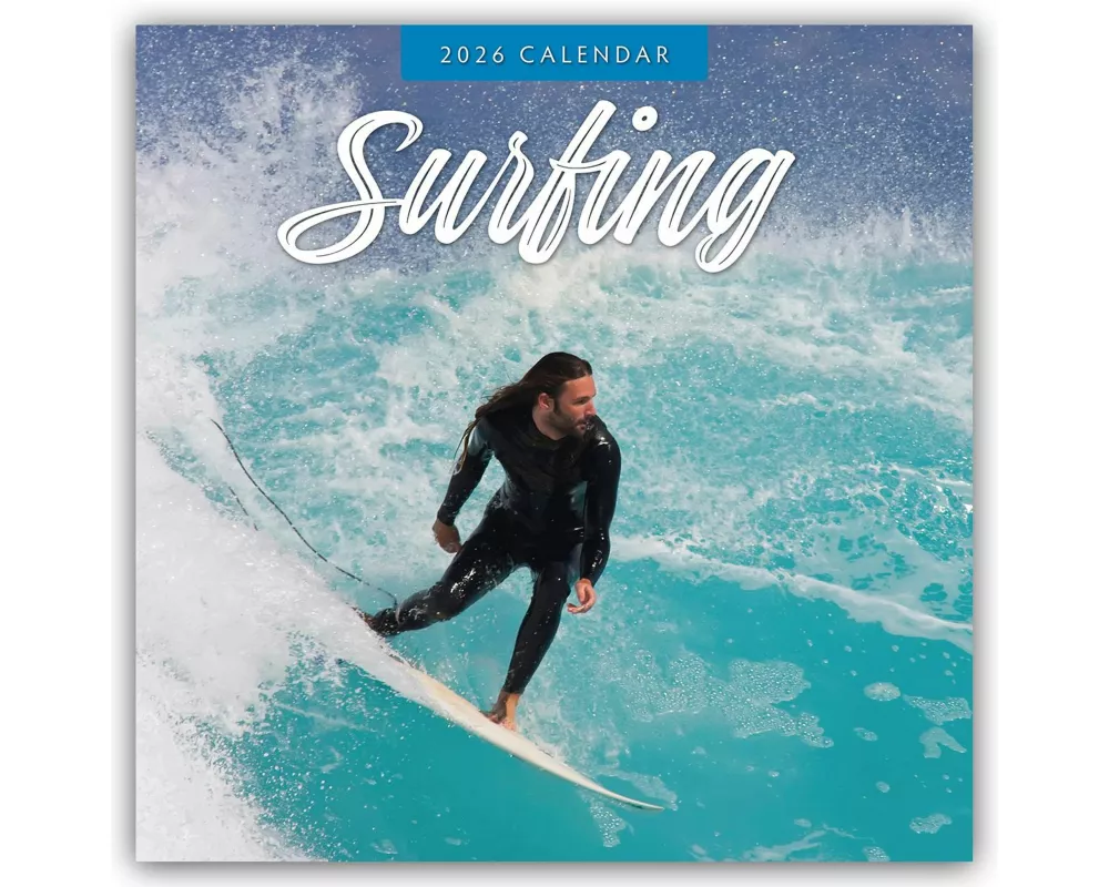 Surfing 2026 Square Wall Calendar