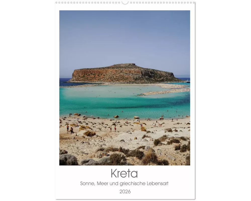 Kreta - Sonne, Meer und griechische Lebensart (Wandkalender 2026 DIN A2 hoch), CALVENDO Monatskalender