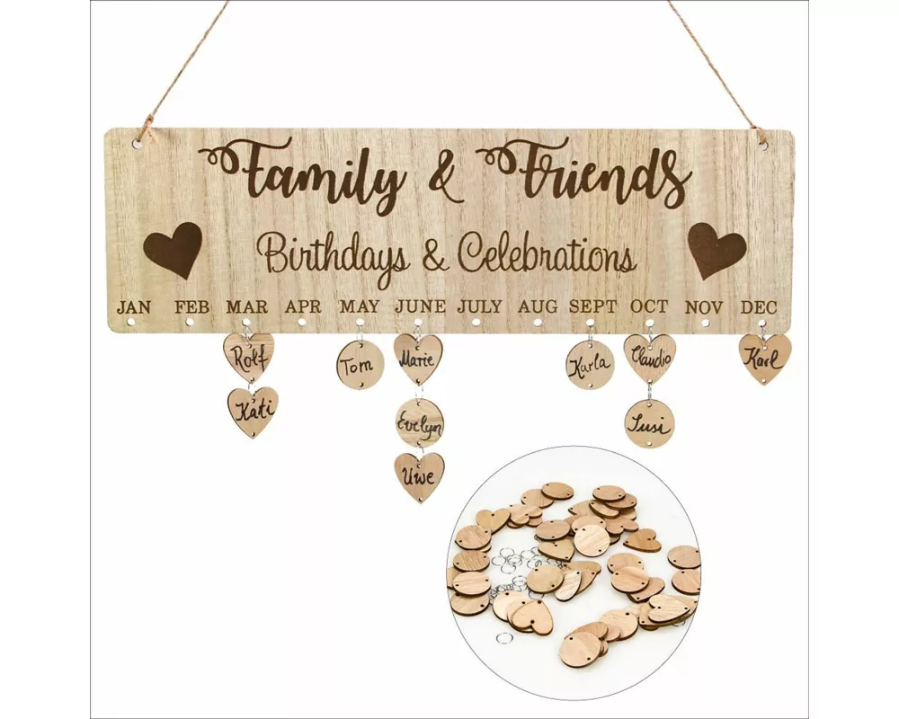 Geburtstagskalender aus Holz