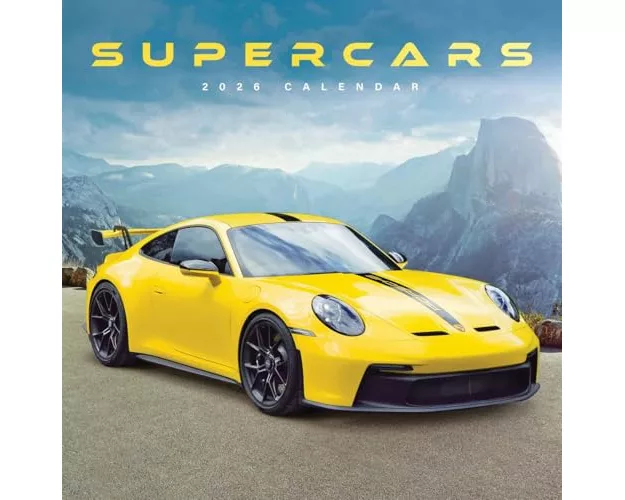 Supercars Square Wall Calendar 2026