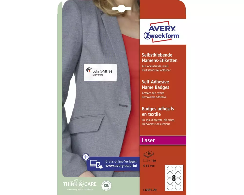 Avery Zweckform Namensetiketten Ø 65 mm, 20 Blatt