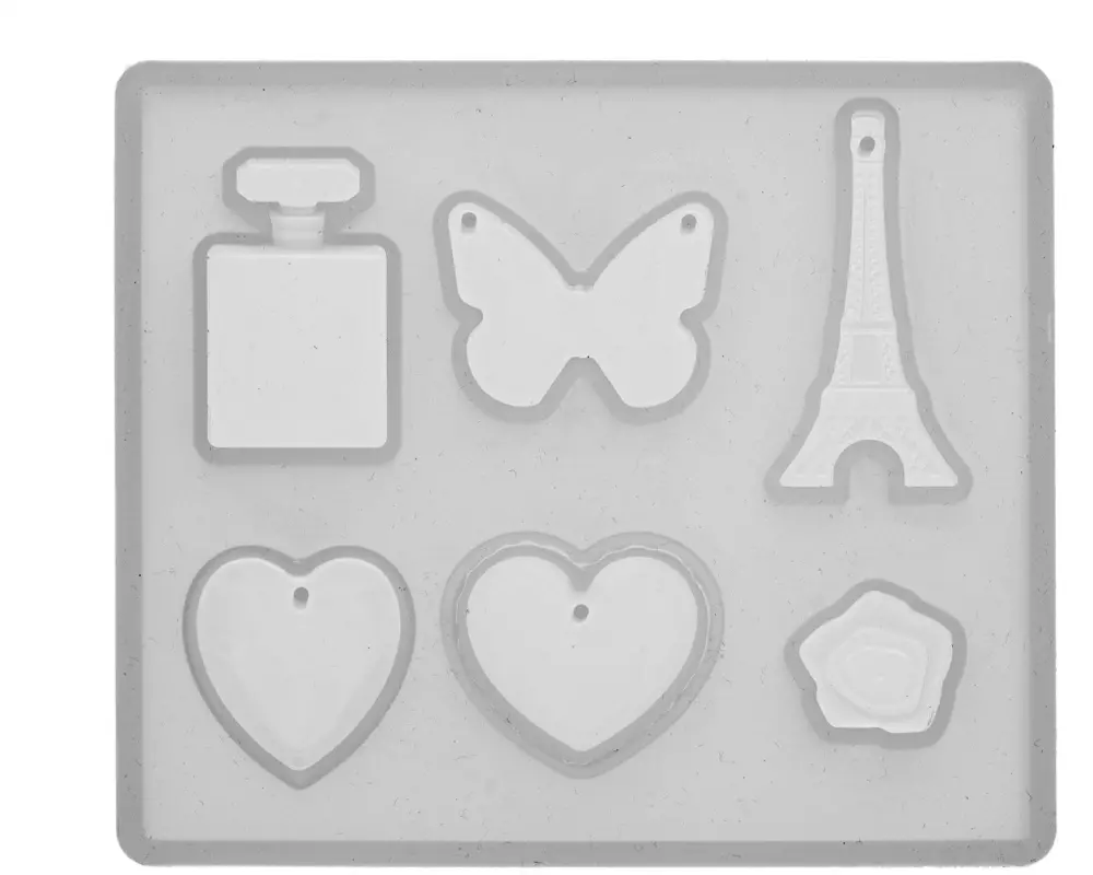 Glorex Form aus Silikon 9 x 8 cm, 5-teilig, Paris