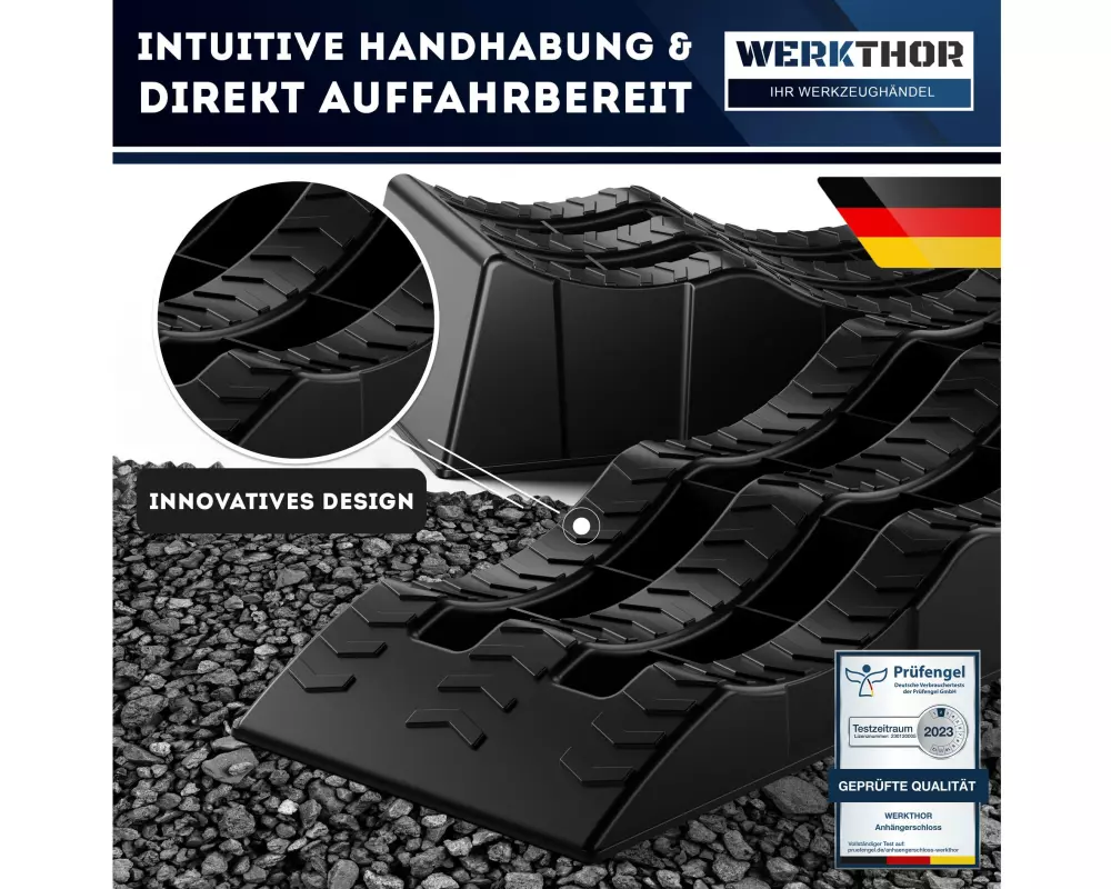 Werkthor Flache Auffahrkeile 2er Set, Schwarz
