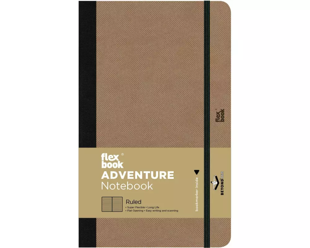 Flexbook Adventure Notebook 13 x 21 cm, Liniert, Camel
