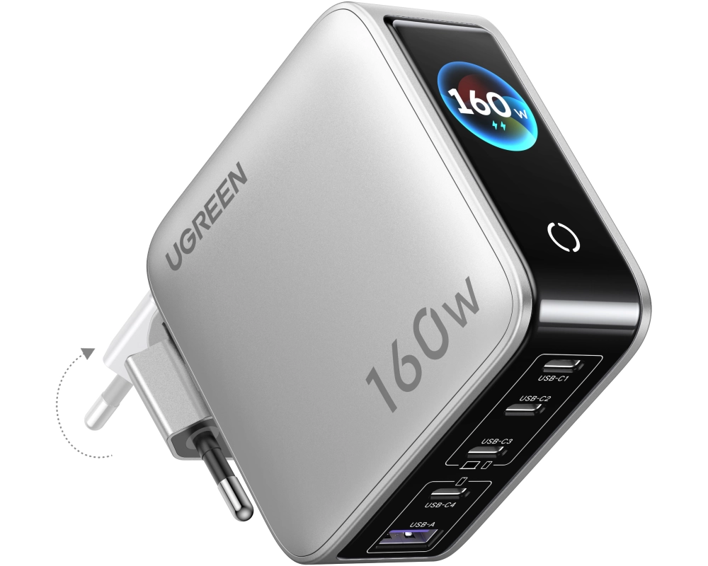 UGREEN Nexode Pro Fast Charger 160W 65637B 5-Port,GaN SmartDisplay Kit