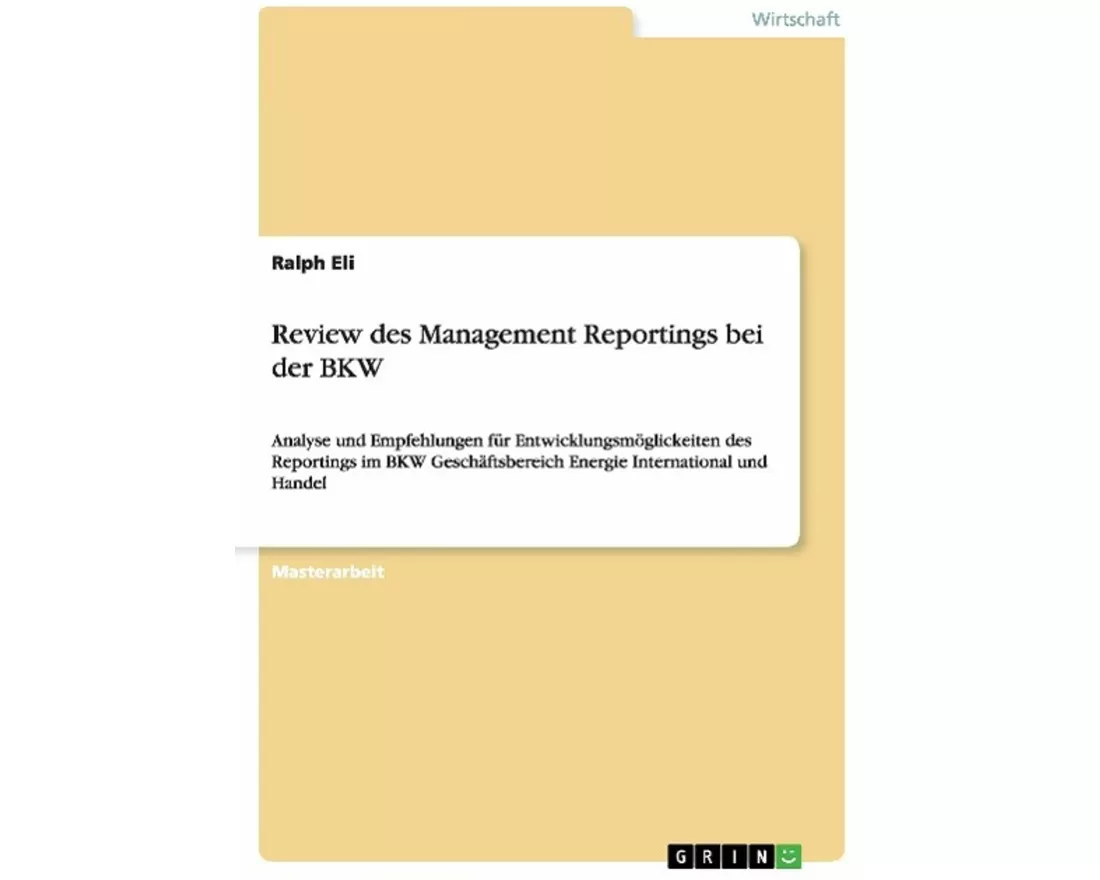 Review des Management Reportings bei der BKW