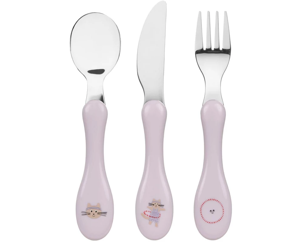 Lässig Kinderbesteckset Tiny Team Dog 3-teilig, Lila