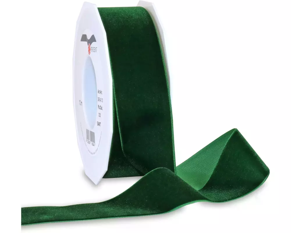 Pattberg Geschenkband Samt 40 mm x 10 m, Dunkelgrün