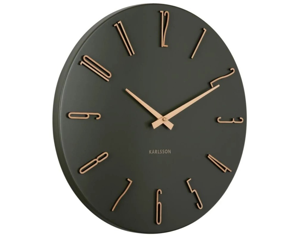 KARLSSON Wanduhr Esmerado 40 cm, Luxury Green