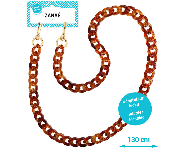 ZANAÉ Phone Necklace Tortoise Shell 17668 Mineral Spring red