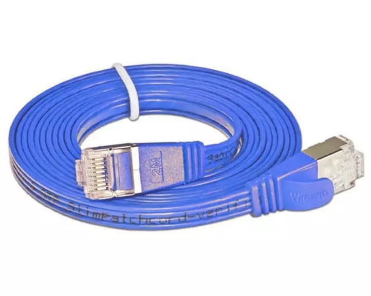 SLIM Slimpatchkabel RJ-45 - RJ-45, Cat 6, STP, 25 m, Blau