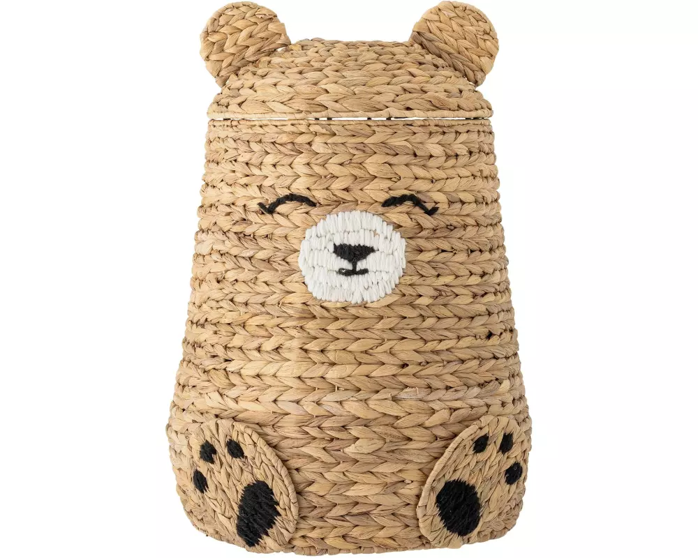 Bloomingville Spielzeugkorb Timone Bär, Natur, Wasserhyazinthe
