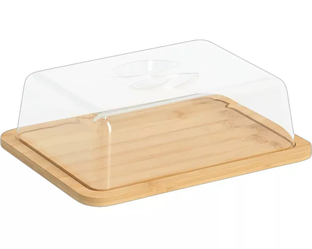 Zeller Present Käseglocke 24 x 18.5 x 7.5 cm, Bambus / Kunststoff