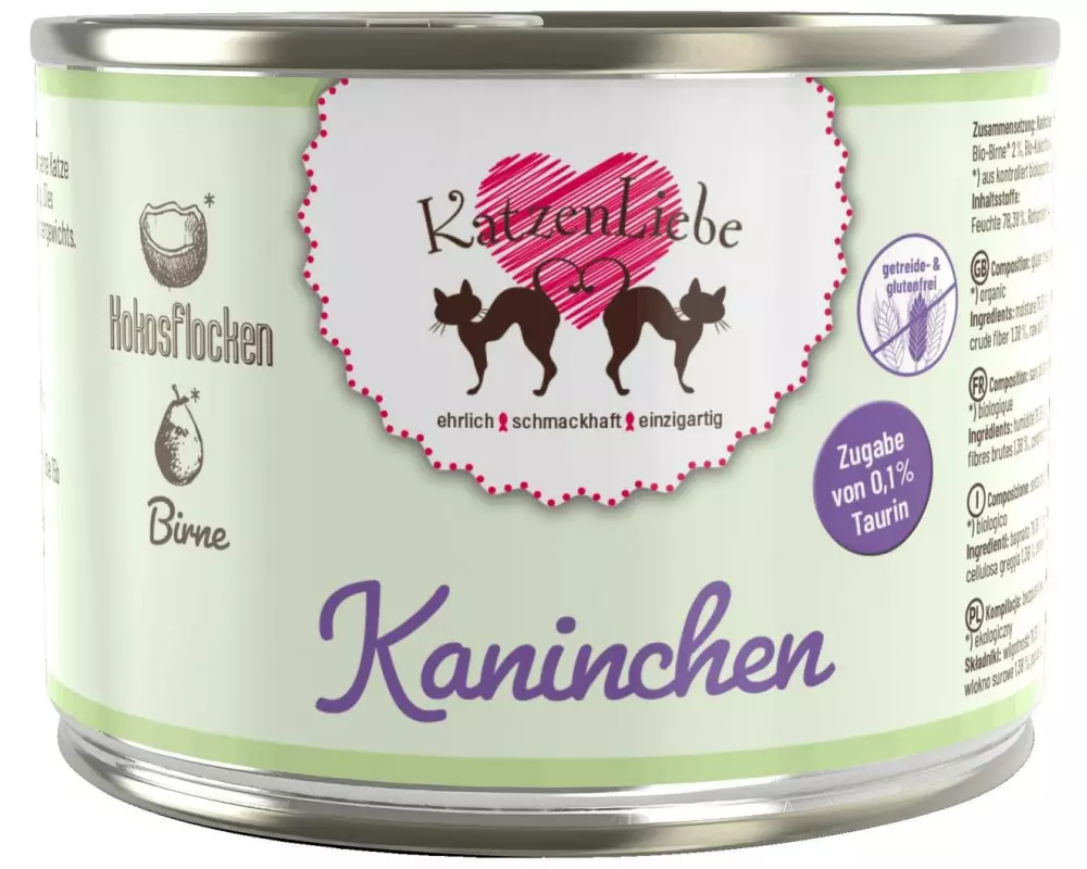 KatzenLiebe Nassfutter Kaninchen mit Bio-Birne 200 g