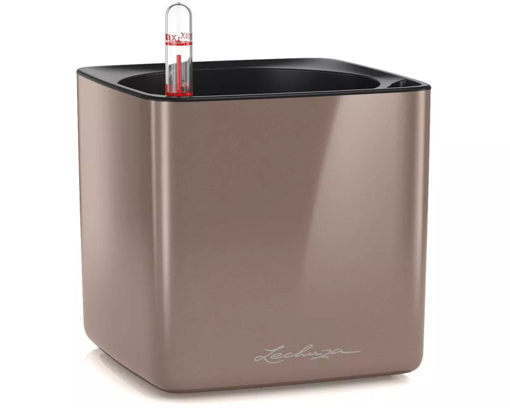 Lechuza Pflanzentopf CUBE Glossy Braun