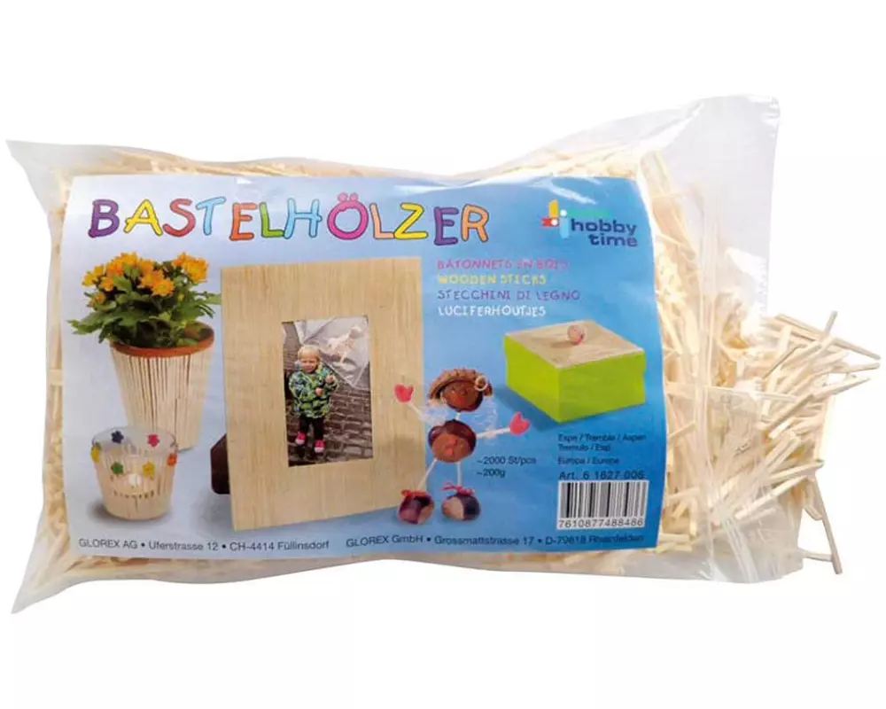 Glorex Holzkleinteile Bastelhölzer, 2000 Stück