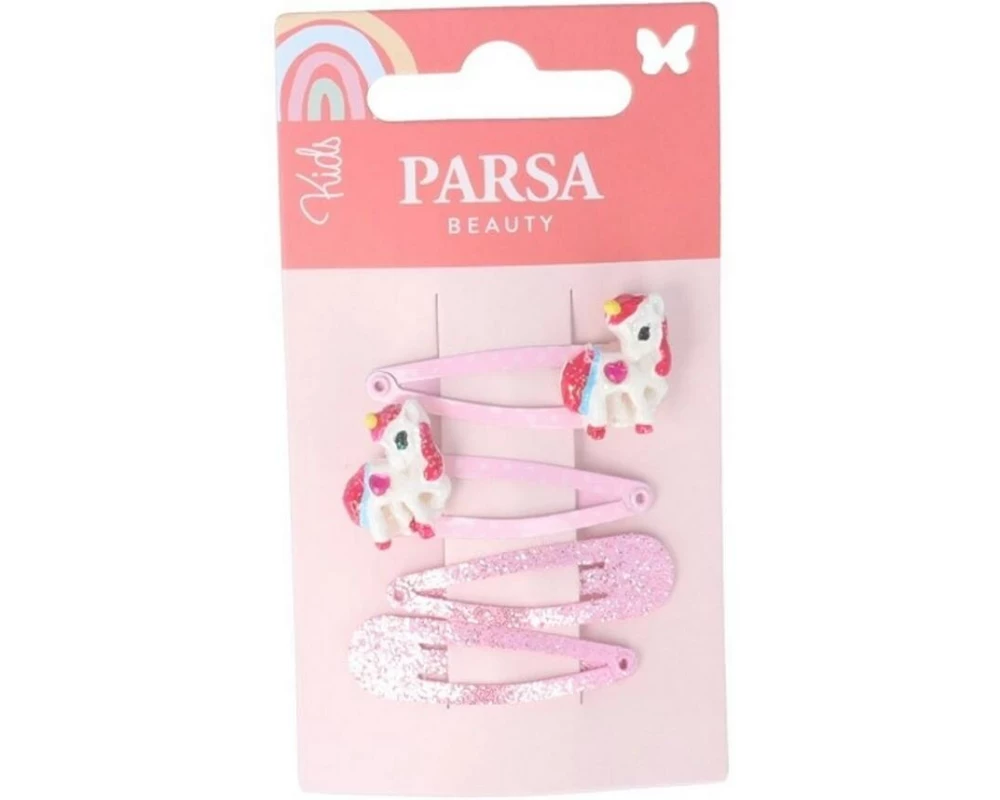 Parsa Beauty Kids Haarclips, Einhorn und Glitzer 4 Stück