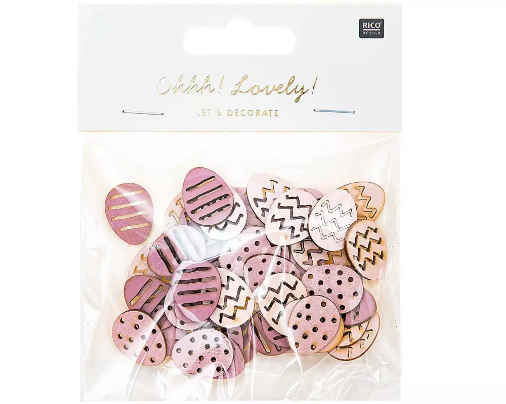 Rico Design Streudeko Ostereier 48 Stück, Rosa