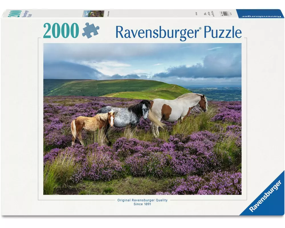 Ravensburger Puzzle Wildpferde in der Heide 2000 Teile 98 x 75 cm
