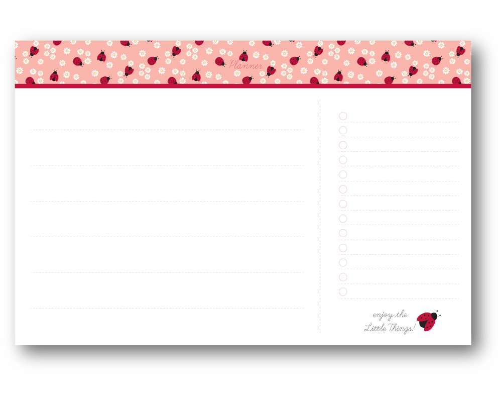 ANCOR Schreibtischplaner LADY BUG 105049 rosa/rot 40x30cm